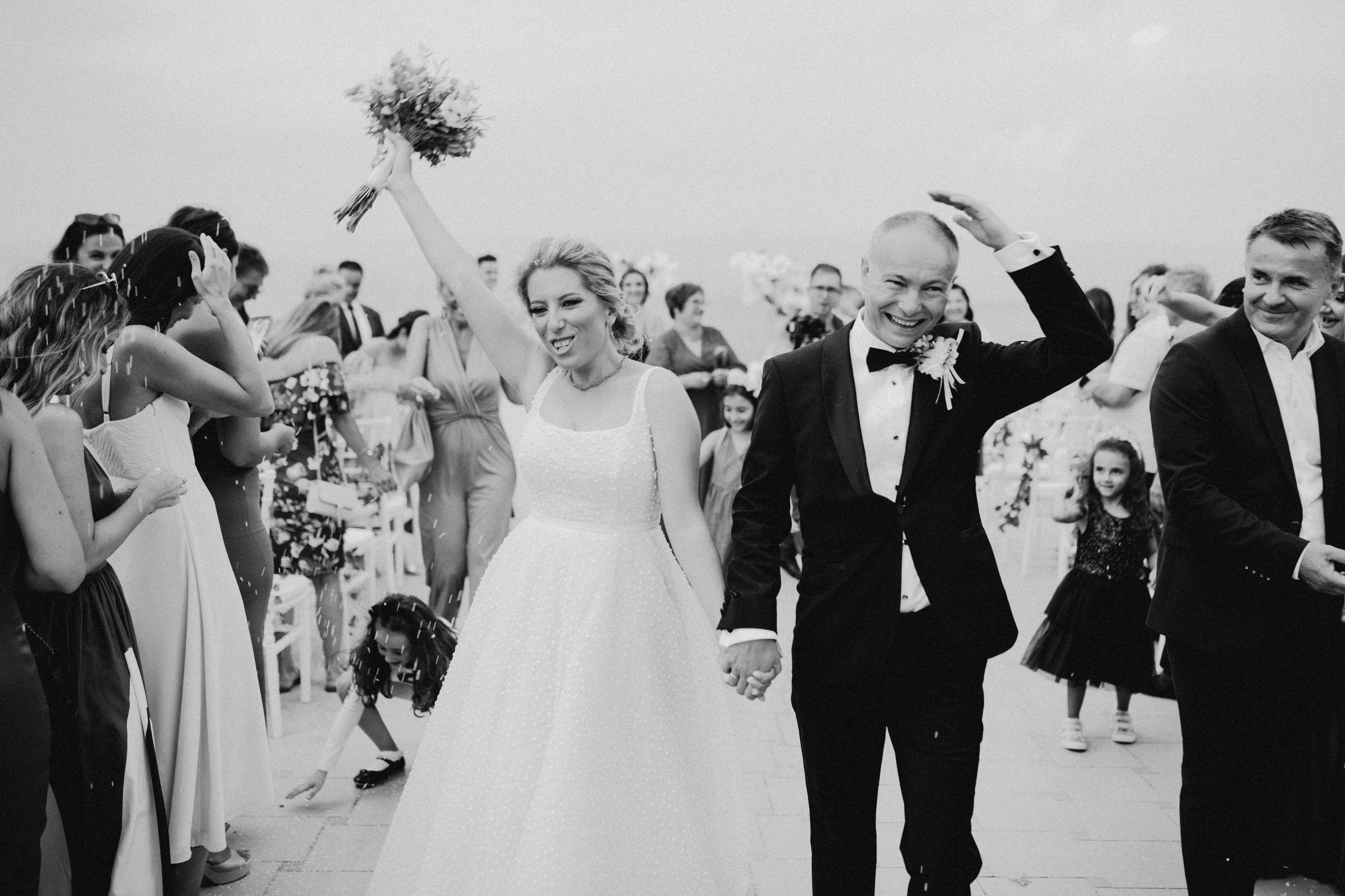 Father walking bride down the aisle